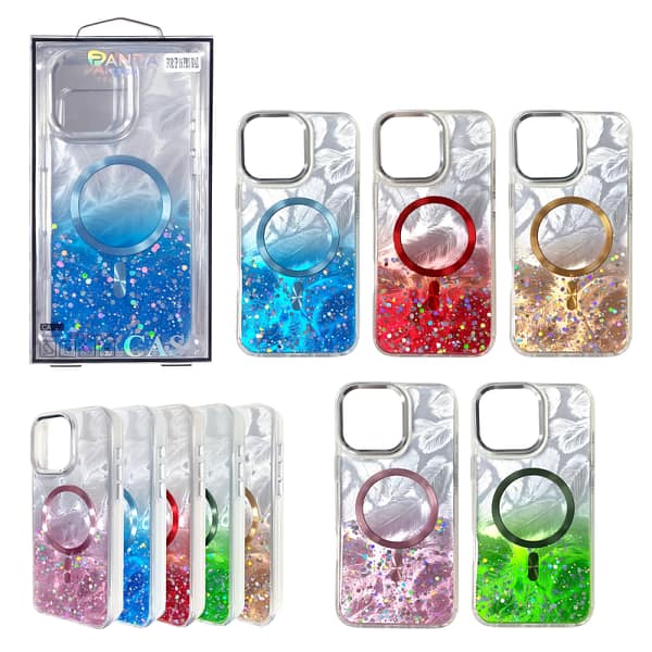 funda glitter purpurina fluorescente