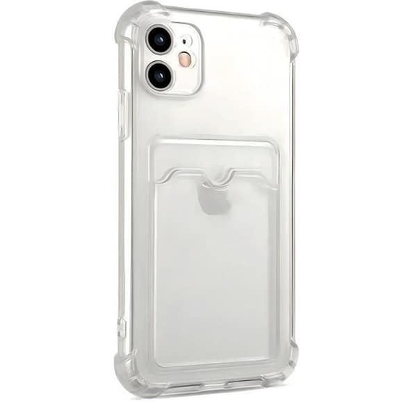 funda transparente con tarjetero